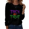 Women's Halloween Printed Round-neck Loose Long-sleeved Top