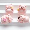 Cute Mini Cartoon Piggy Ornaments Resin Pink Pig Computer Desktop Home Decoration Office Garden Car Decor Accessories Gift