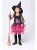 Children's Witch Role-Play Costume: Mesh Puffy Dress for Halloween Cosplay.