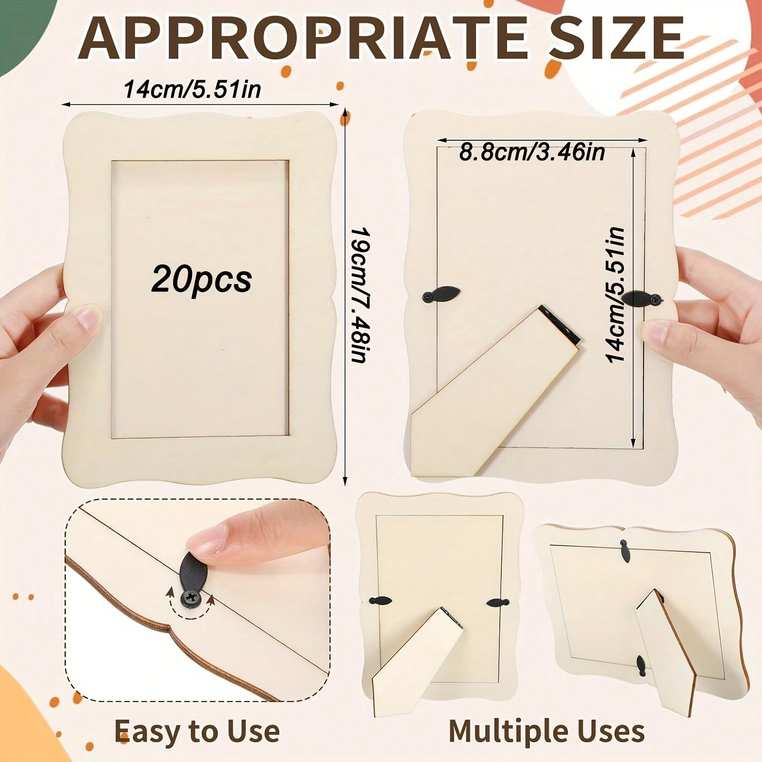 

6 шт/20 шт DIY деревянные фоторамки деревянные фоторамки для 4 x 6 фотографий пустые фоторамки для украшения