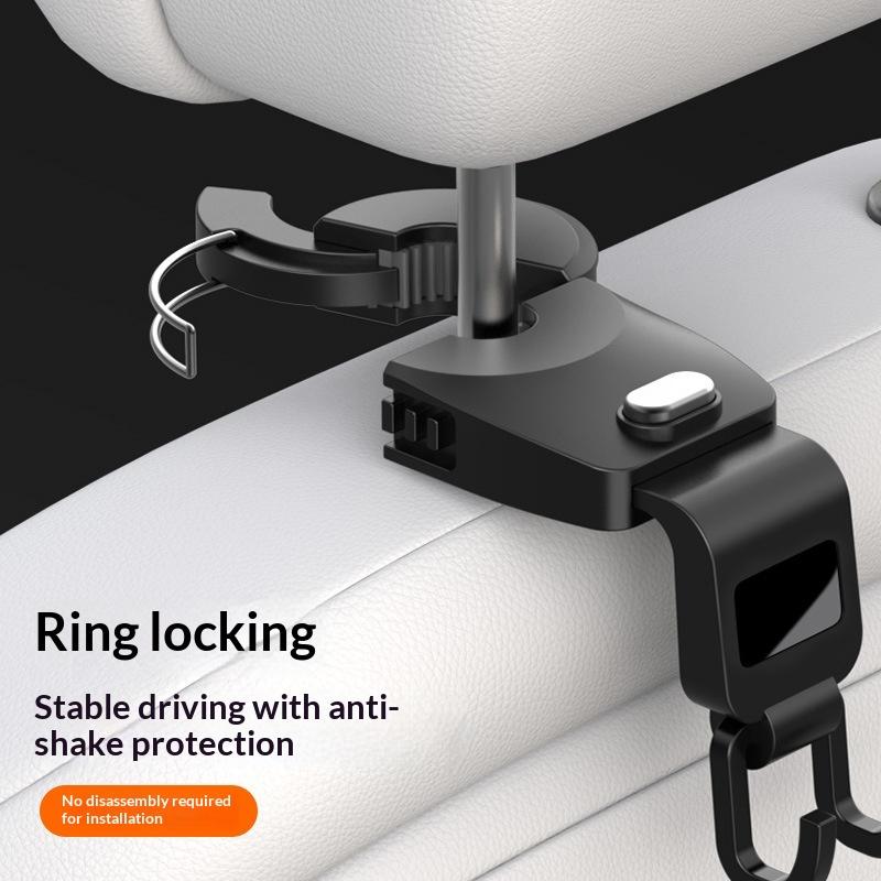 Universal Car Headrest Hook Heavy Duty Load Bearing Easy Installation Holds Bags Groceries Purses Keeps Car Interior Neat