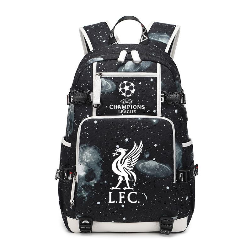 Football Printed Student Backpack Multifunctional Usb Interface Large Capacity Leisure Travel Backpack