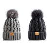 Women's Winter Warm and Thick Knitted Hat, with Fleece Lining Inside, Two-piece Set
