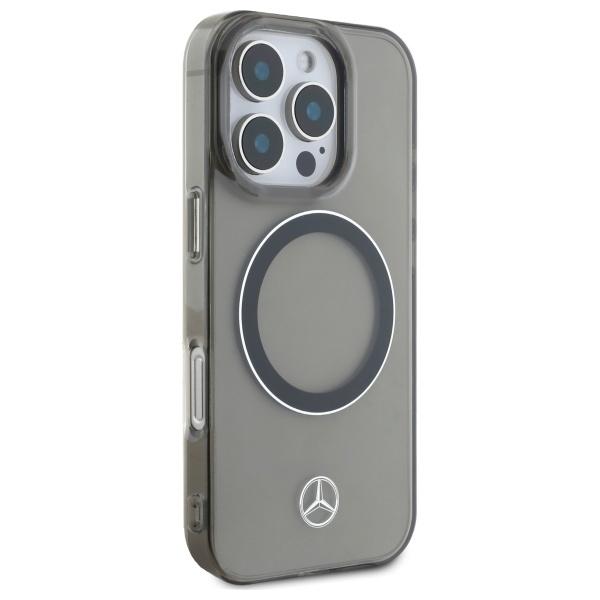 Mercedes Mehmp16L23Huosk Iphone 16 Pro   6.3 Czarny/Black Hardcase Silver Ring Magsafe