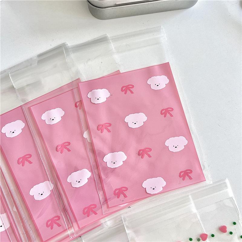 50pcs Card Packaging Bag Star Print Card Protective Film Dessert Cookies Packaging Bag Self Adhesive Packaging Supplies