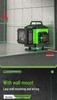 Green Light 8/12/16 Laser High-Precision Red Infrared Level for Outdoor Wall and Floor Mounting