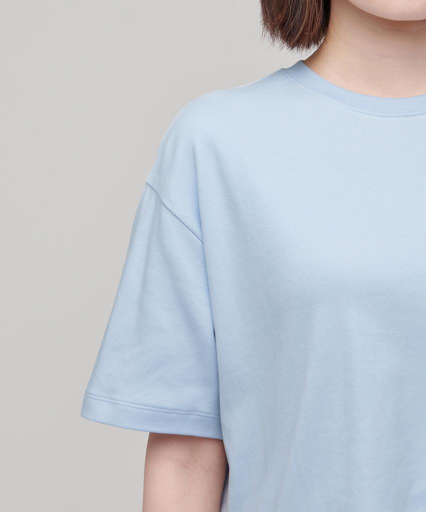 MUSINSA STANDARD WOMAN Women'S Relaxed Fit Crew Neck Crop T-Shirt [Pastel Blue]