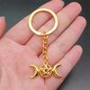 Star Moon Pentagram Key Ring Boys Jewelry New Year's Day Romantic Clearance Sale Items