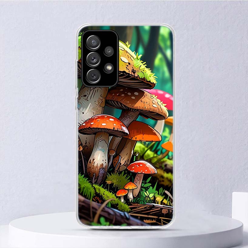 Colorful Mushroom Soft Case For Samsung Galaxy A52 A42 A32 A22 A12 A02S Phone Cover A50 A51 A70 A71 A41 A31 A21S A40 A30 A20E