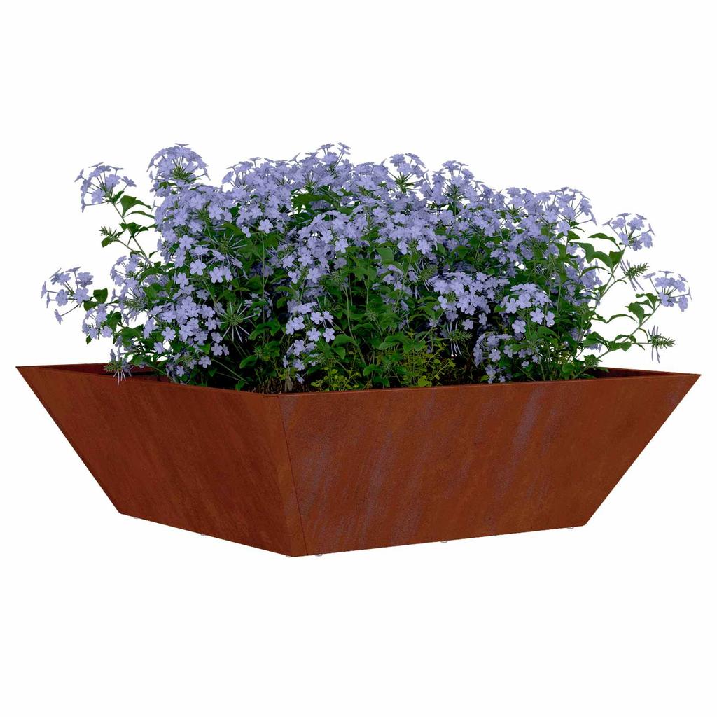 Garden Planter Rustic 50 X 50 X 15 Cm Weatherproof Steel