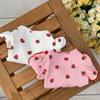 Comfortable Cute Pet Strawberry Base Shirt Soft Breathable Pet Clothes Fashion Cat Skirt Kittens
