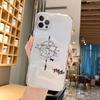 World Map Travel Couple Phone Cover For iPhone 15 14 13 12 11 Pro Max Mini XS XR X 7 8 Plus Cover Shell Silicone Paired Fundas