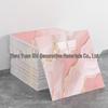 Self-Adhesive Pink Marble Wallpaper: Waterproof, Heat-Resistant Wall Sticker with Aluminum Plastic Panel
