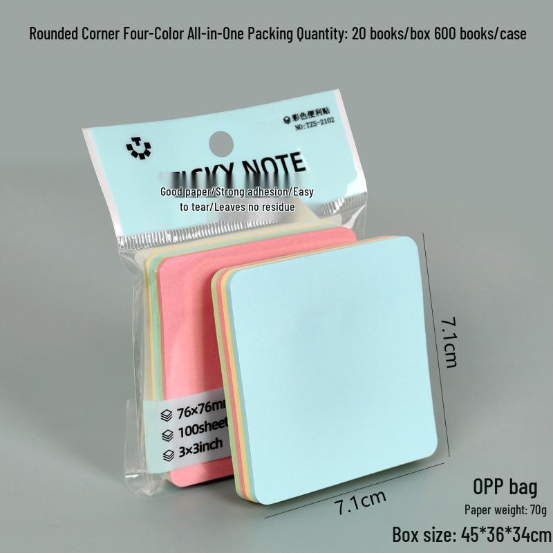 Colorful Sticky Notes: Strong Adhesive Tearable Memo Pads for Office & School