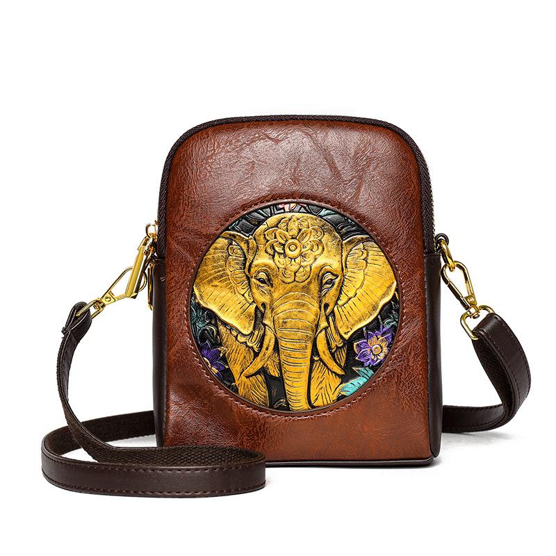 

Повседневная сумка через плечо с тисненым принтом пиона премиум-фактуры - новая сумка через плечо в китайском стиле для повседневного использования и поездок на работу