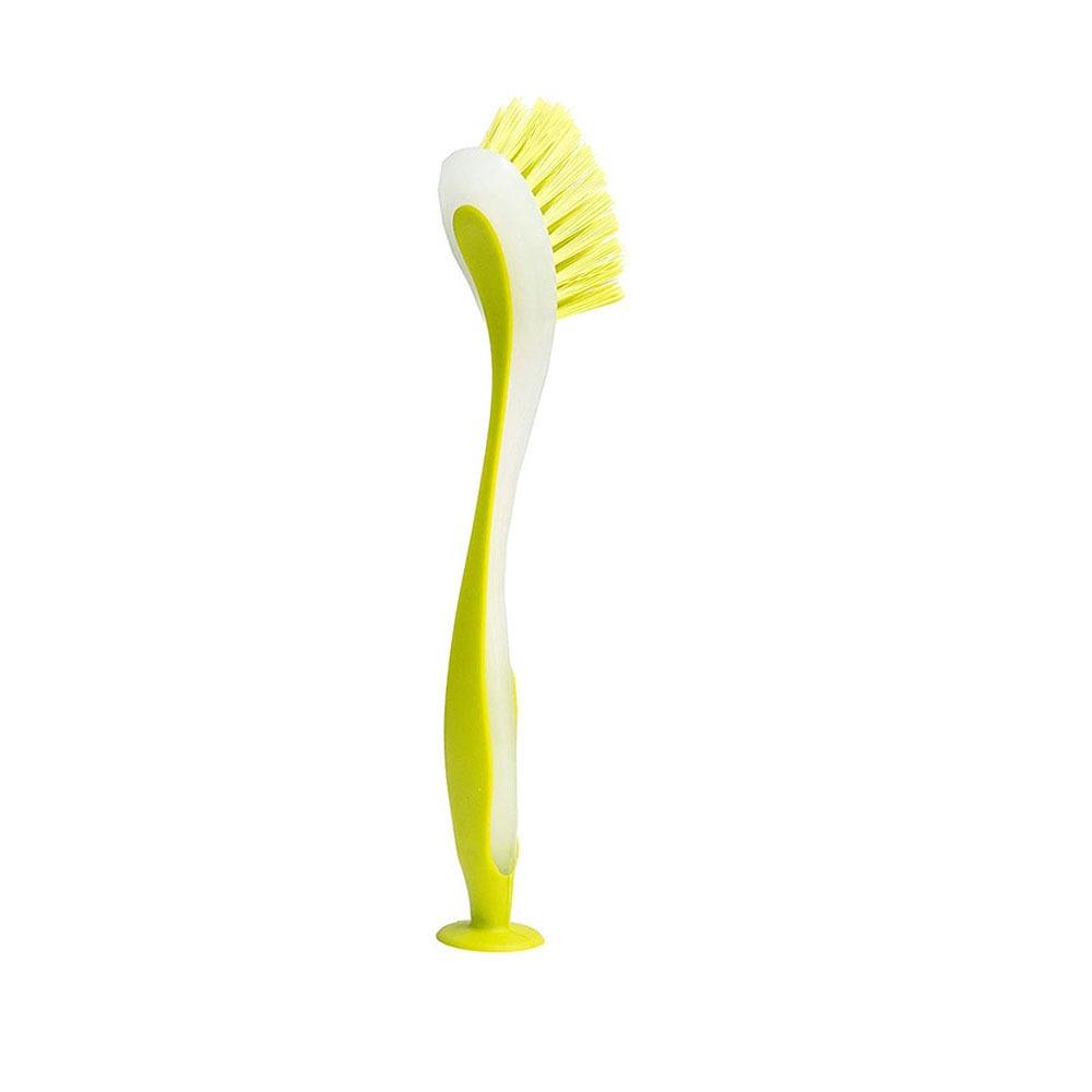 Suction Cup Dishwashing Brush Vertical Tool Brush Durable Sink Cleaning Scrub  Kitchen