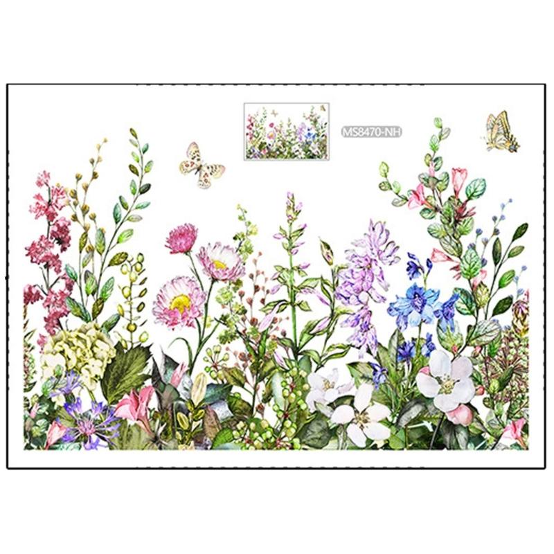 

Flower&Butterfly Toilet Tank Sticker Self Adhesive Murals Stickers Bathroom Wall Sticker Flower Home Decorations Decals 1