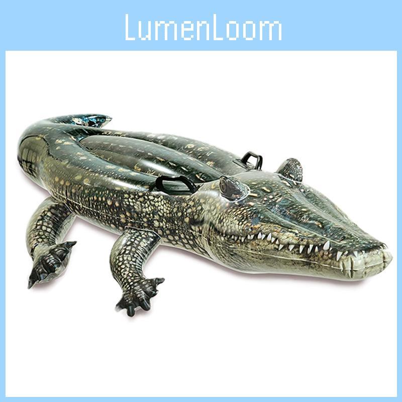 Lustiges grünes Krokodil Wasserschwimmer für Kinder Großer Surfing-Ring-Sitz 155x80x31cm Größe