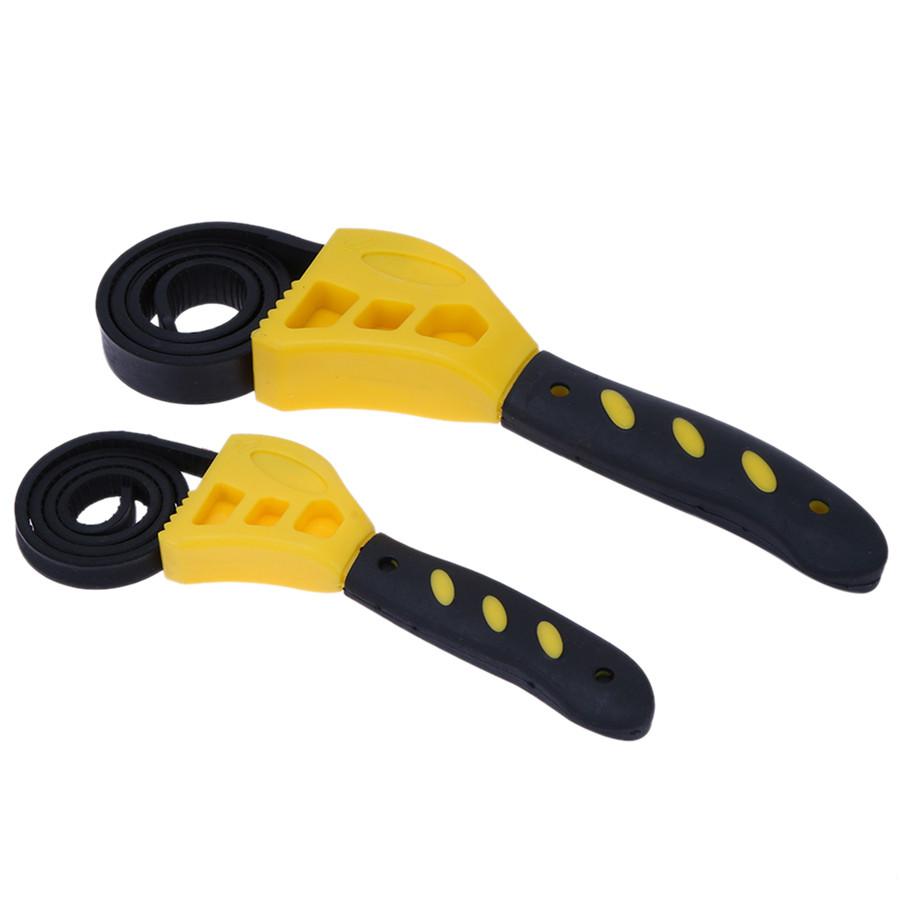 2x Adjustable Strap Wrench Set Hand Tool for Oil Filter for Auto Car Truck Boat
