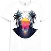 Synthwave T Shirt Retro 80s Neon Sunset City Palm Trees Vaporwave Tee