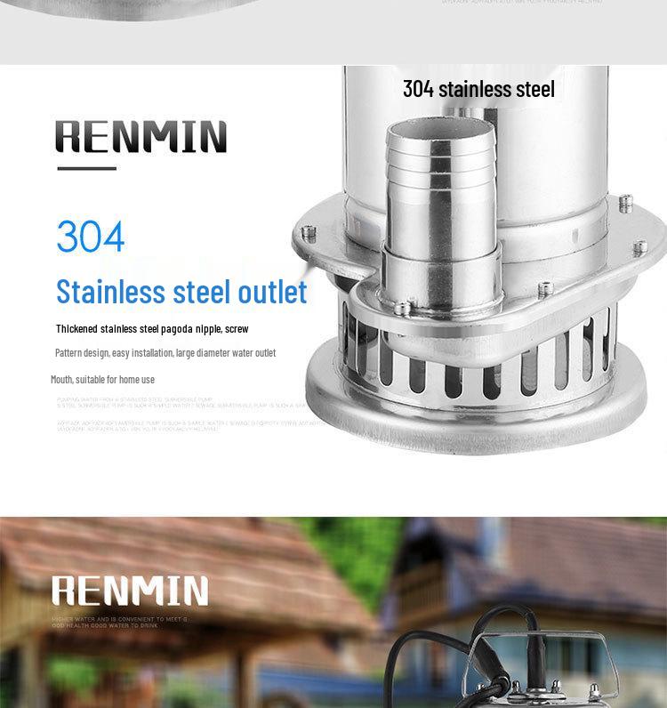 220V Stainless Steel Submersible Sewage Pump with Float, High Head, and Corrosion Resistance for Household Drainage