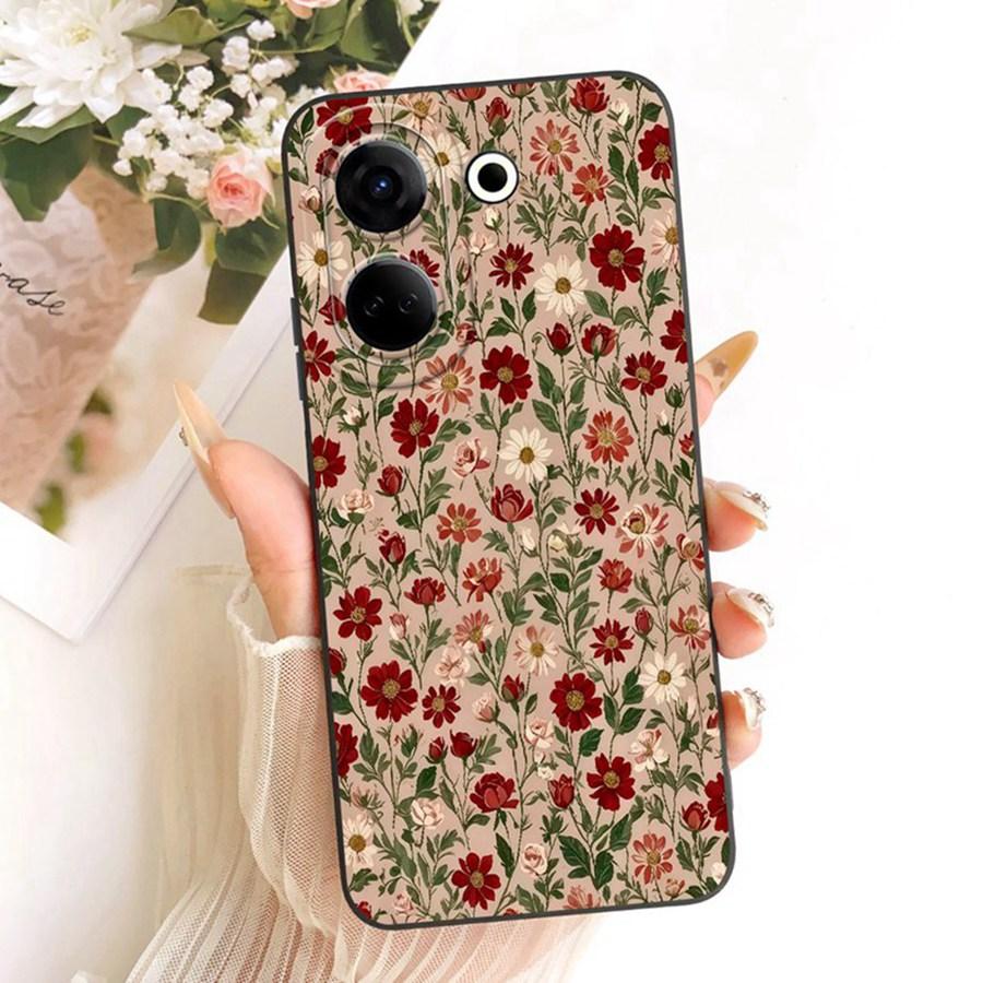 For Tecno Camon 20 Premier Phone Case CK9n Cover Fashion Simplicity bow flower Soft Silicone Shell Tecno Camon20 20Pro Funda