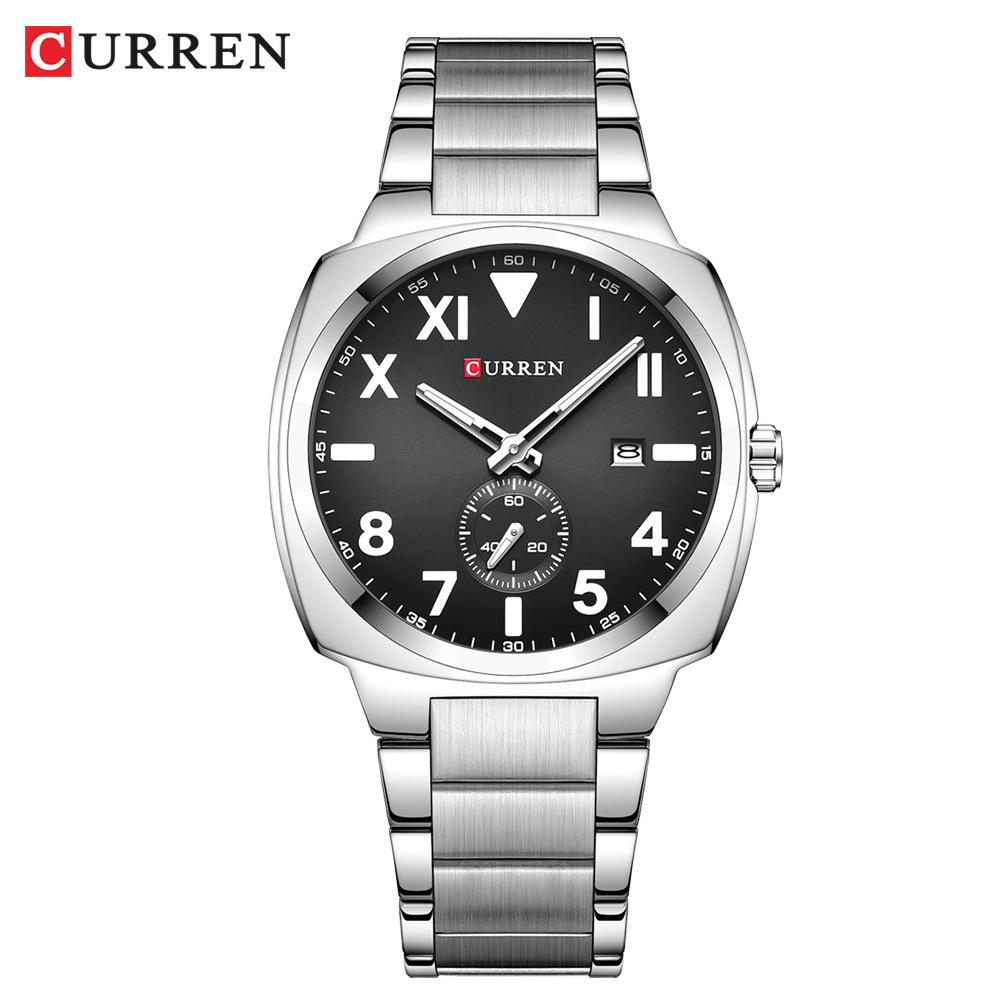 CURREN Waterproof Luminous Men's Calendar Watch Men's Stainless Steel Business Quartz Watch