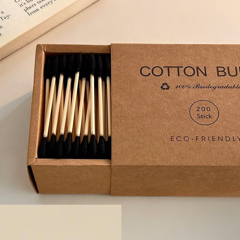 

Eco-Friendly Bamboo Cotton Swabs Double Head Disposable Ear Cleaning Makeup Remover Sticks Kraft Paper Box Packed Beauty Tool