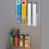 Kitchen Cabinet Door Storage Box Wall-mounted Punch-free Cabinet Plastic Wrap Hanger Bathroom Toilet Storage Rack