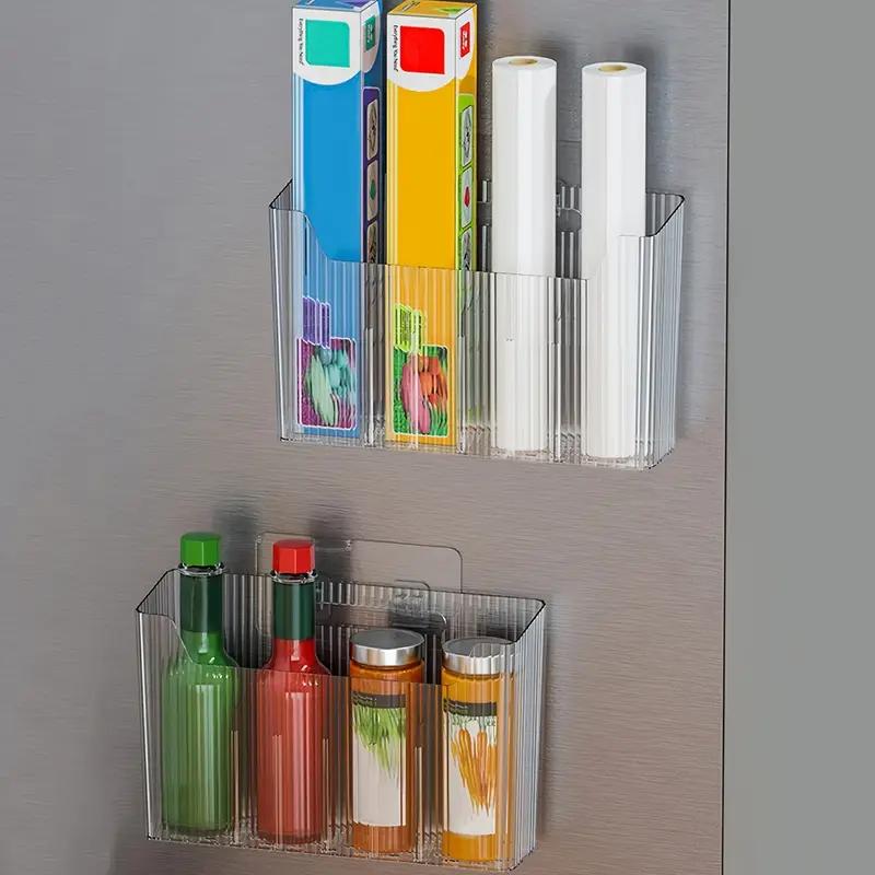 Kitchen Cabinet Door Storage Box Wall-mounted Punch-free Cabinet Plastic Wrap Hanger Bathroom Toilet Storage Rack
