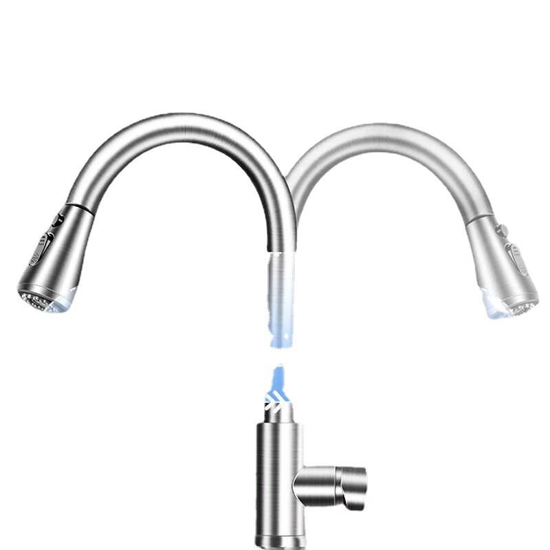 Stainless Steel Pull-Out Kitchen Faucet