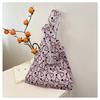 New textured love mesh yarn shoulder vest bag large capacity design multi-functional use portable small satchel