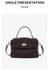 Women's Frosted Cowhide Large Capacity Crossbody Handbag - Autumn/Winter Fashion