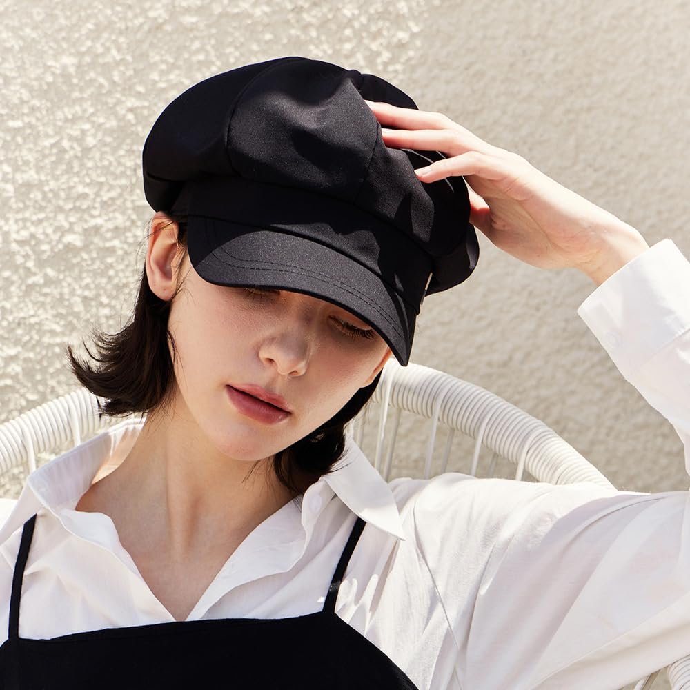 VA Stud Newsboy Cap Black