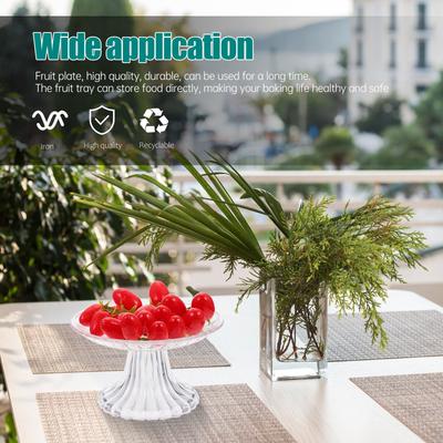 1Pcs 15Cm Clear Fruit Bowl Acrylic Food Plate for Snacks Fruits Pastries Serving Dish Party Wedding Decoration Tray