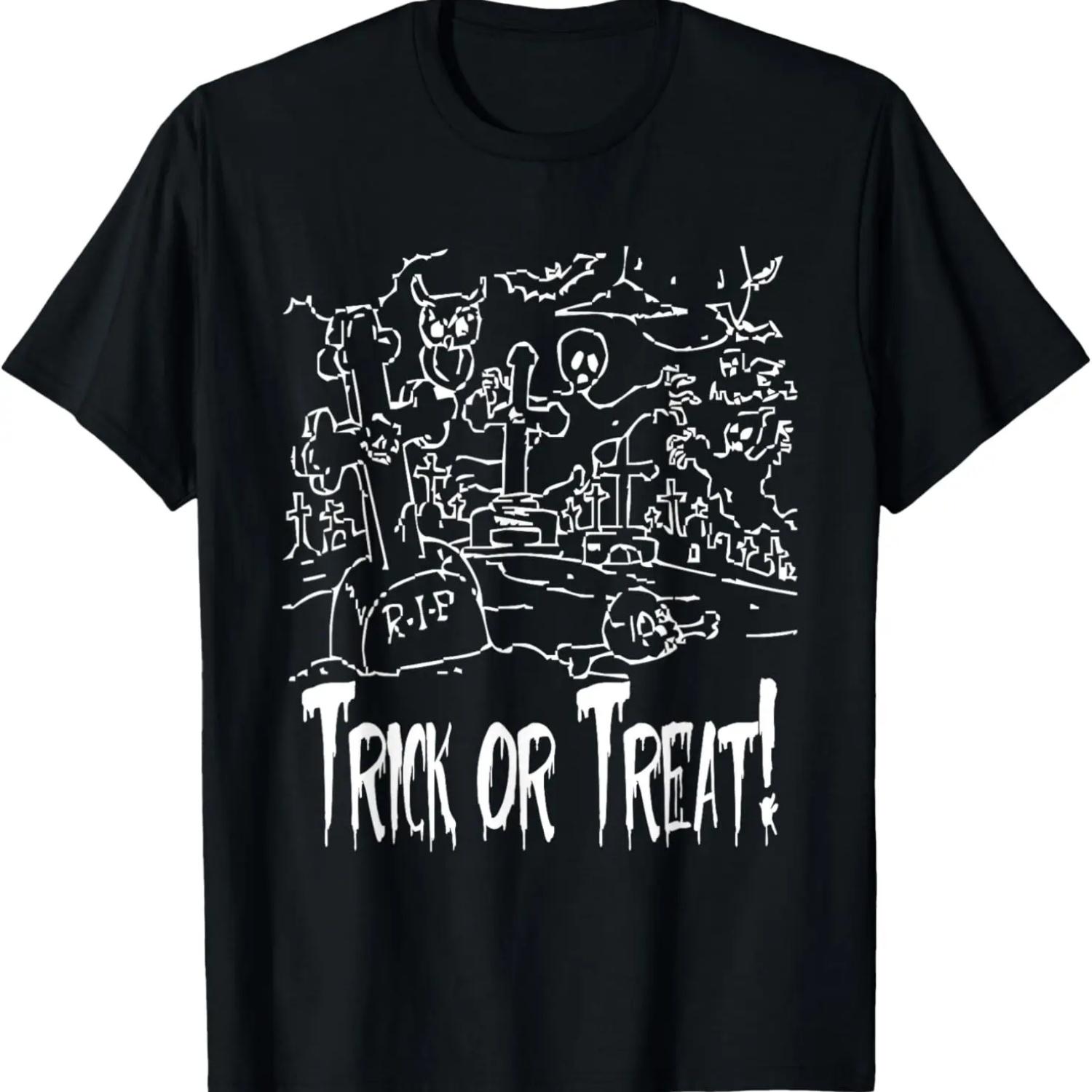 Trick or Treat Scary Graveyard Halloween Costume T-Shirt S чёрный