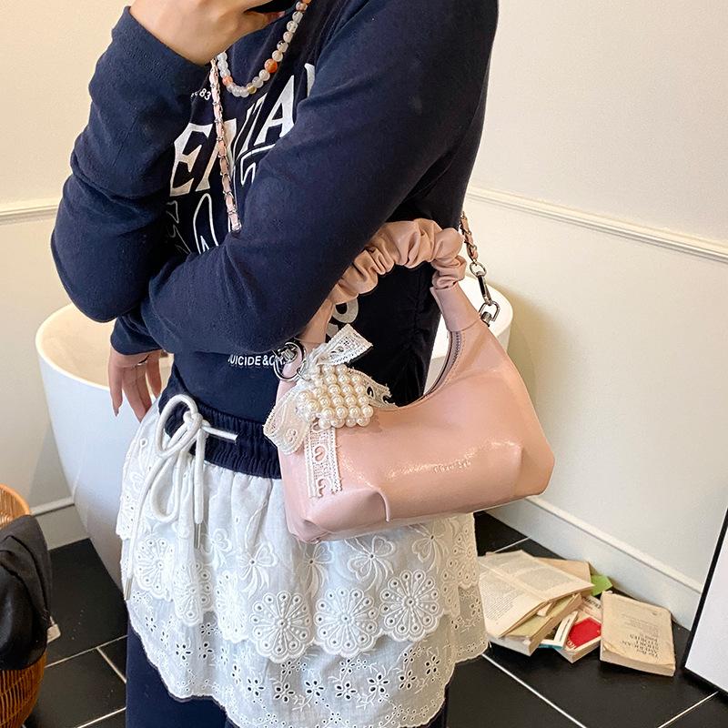 Folded Portable Small Bag Women's Summer New Dumpling Bag Versatile Chain Commuter Shoulder Messenger Bag