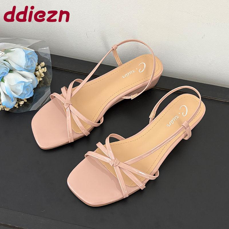 Moda Moda Nodo a Farfalla Sandali Zeppa Donna Scarpe Slip-On Scarpe con Cinturino Sandali con Tacco Donna Scarpe Donna