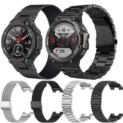 Metal Strap For Amazfit T-Rex 2 Smart Watch Band Accessories Stainless Steel Mesh Wristband For Amazfit T-Rex/ Trex Pro Bracelet