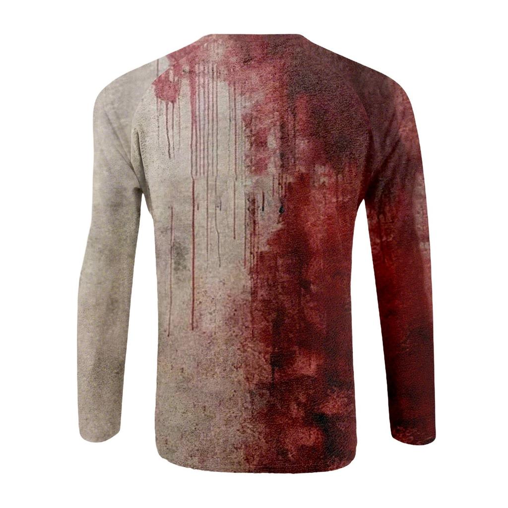 Halloween Print Raglan Sleeve Men's Long Sleeve Top