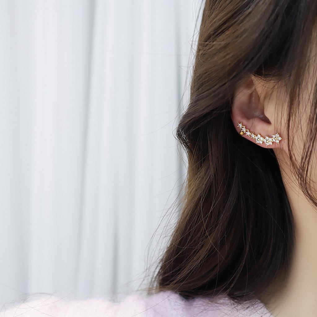 Design Fashion Jewelry 14K Real Gold Plating AAA Zircon Multiple Star Earrings Elegant Women's Wedding Party Earrings