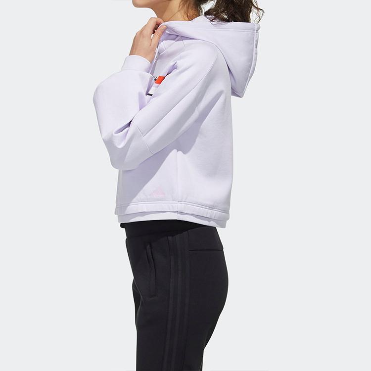 Adidas Hoodie Motion Casual Sports Pullover Women Hoodies Light-Purple FM9311