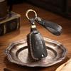 Leather Key Bag Is Suitable for Hippocampus Key Cover Folding Special Cowhide Car Key Cover Crazy Horse Leather