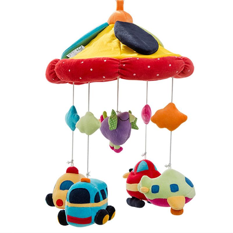 Newborn Children Soothe Early Education Fabric Art Plush Bedside Bell Music Remote Control Rotating Crib Wind Chimes Baby Toys