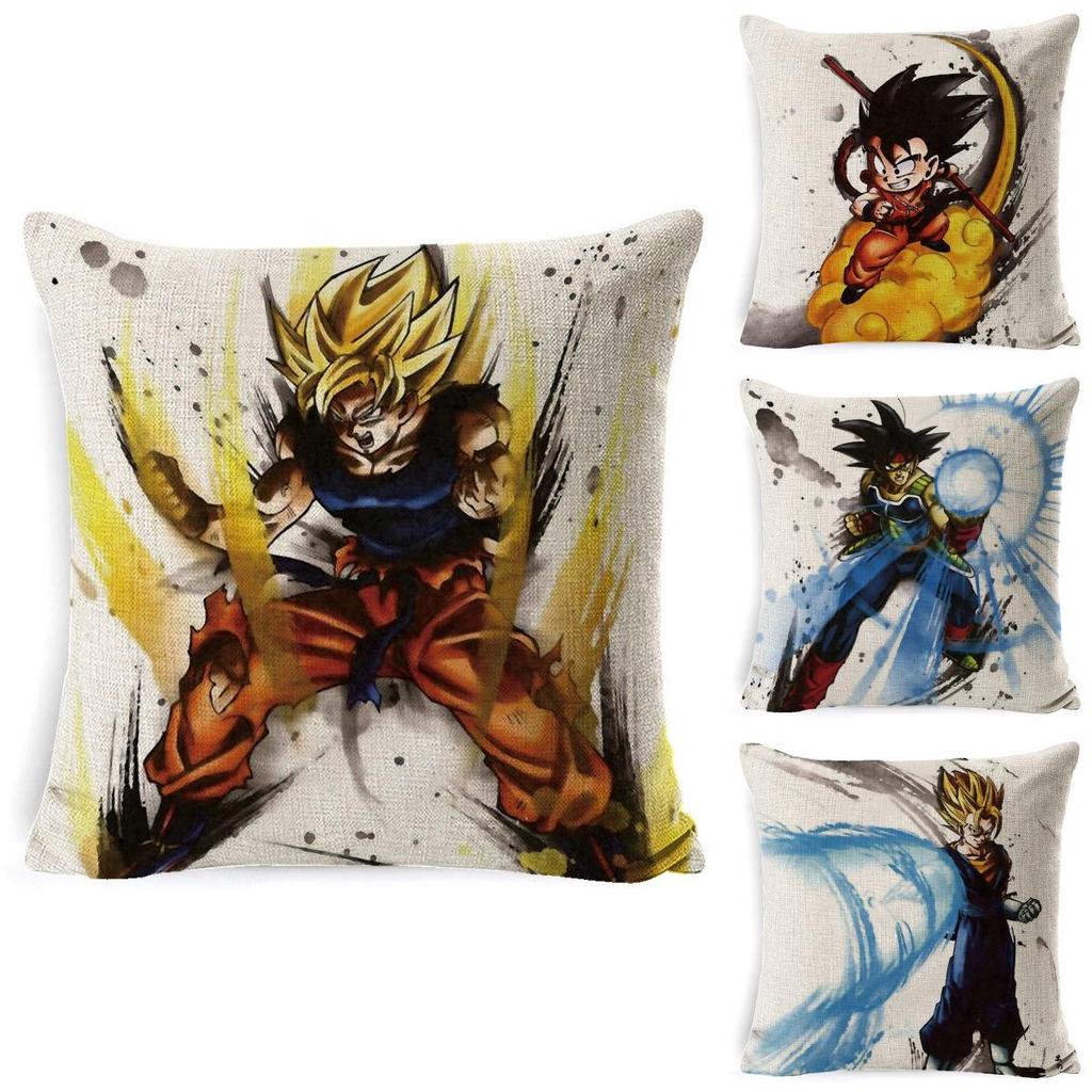 Premium Cotton Linen Dragon Ball Pillow Case Cartoon Square Cushion Cover For Cozy Homes