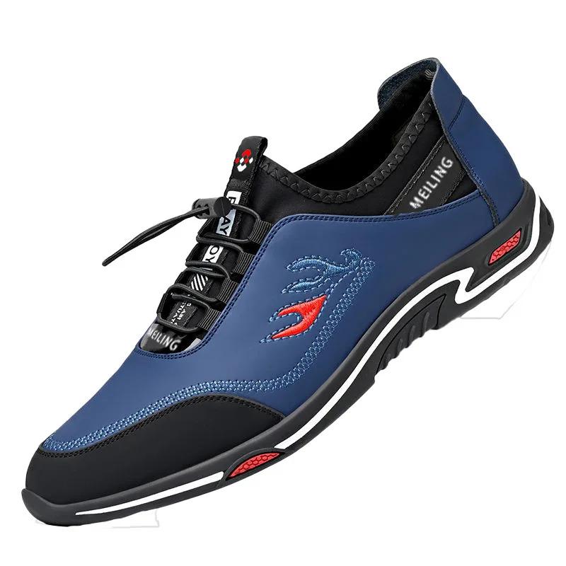 Fashion Men' Casual Canvas Shoes Summer Shallow Leather Shoe Breathable Shoes for Men Outdoor Driving Shoes Original Lace-up Men Loafers