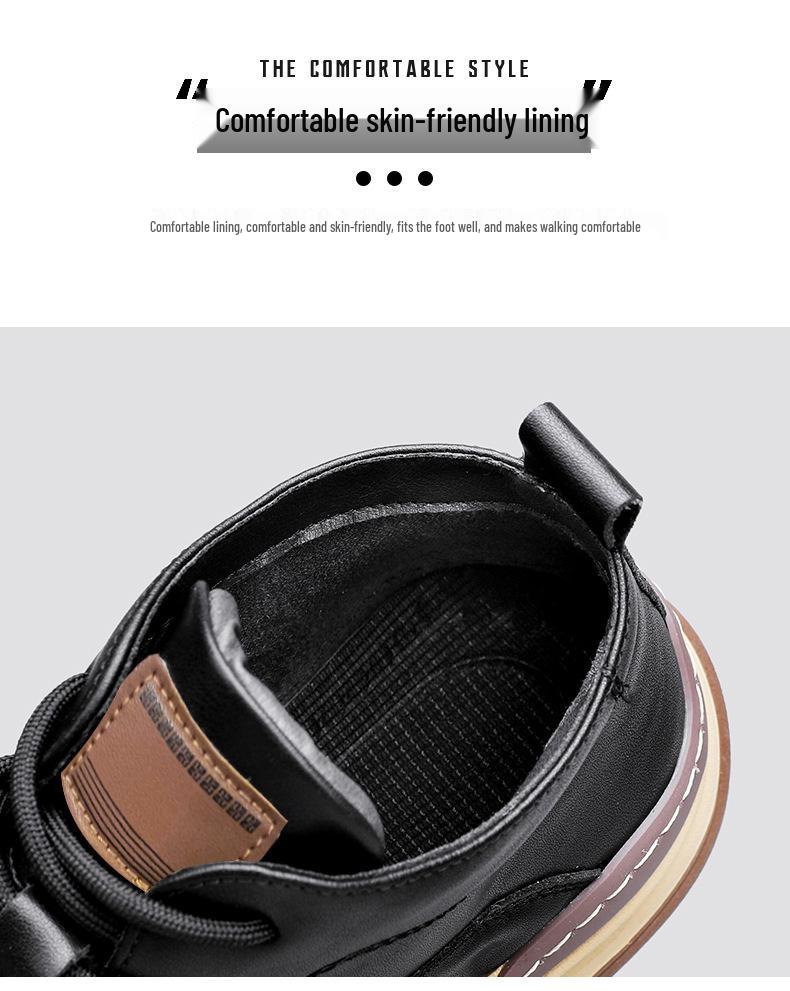 Men's High-Top Waterproof Non-Slip Skate Sneakers - Trendy Autumn Casual Shoes for Teens and Students