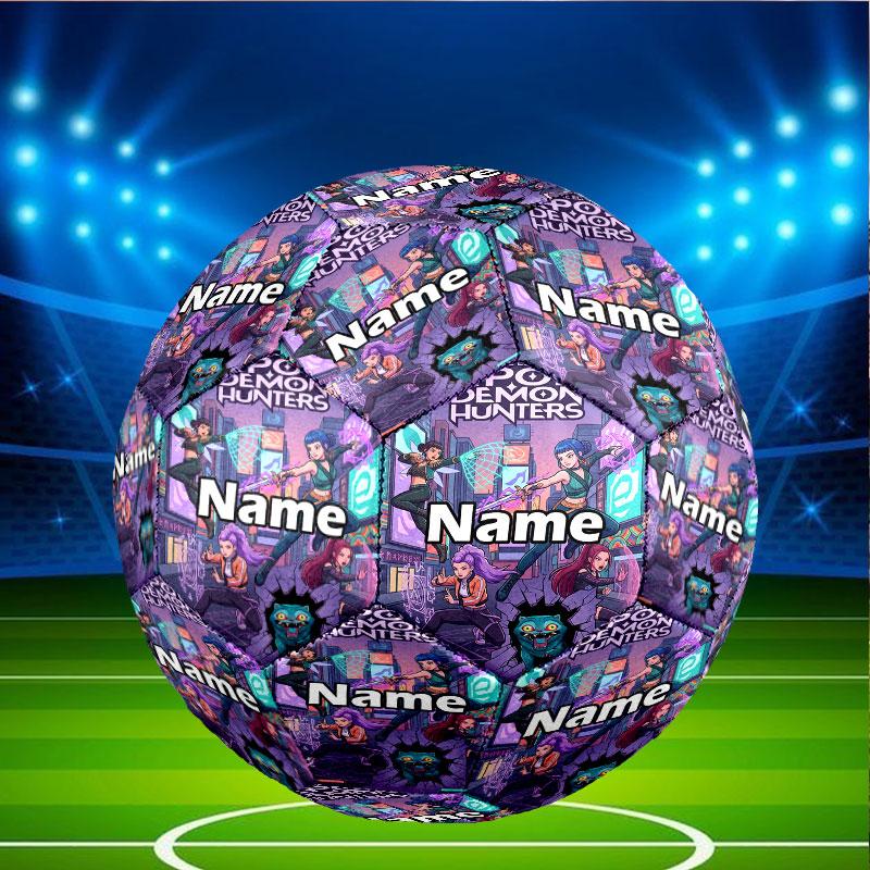 Custom Name Personalized Kpop Demon Hunter Print Size 5 Soccer Ball Training & Match Football, for Team, Kicking, Gift for Football Enthusiasts
