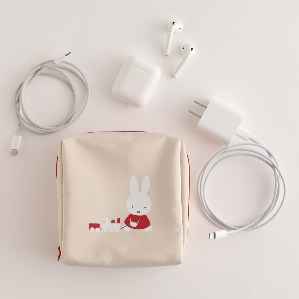 Green Flash Miffy Square Pouch, Beige, BM-373