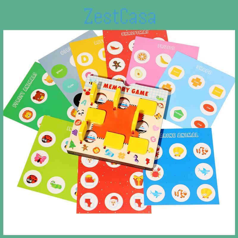 Kids Wooden Memory Flip Card Game Puzzle Challenge Toy For Development Brain